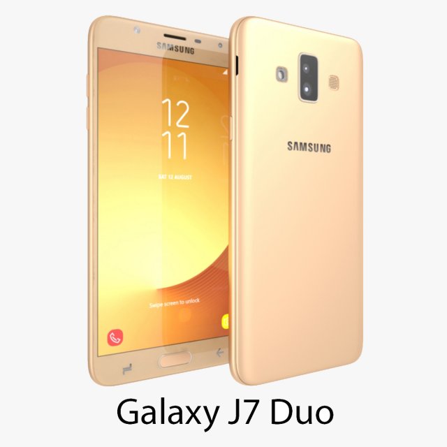 samsung galaxy j7 duo 3D Model .c4d .max .obj .3ds .fbx .stl .blend 