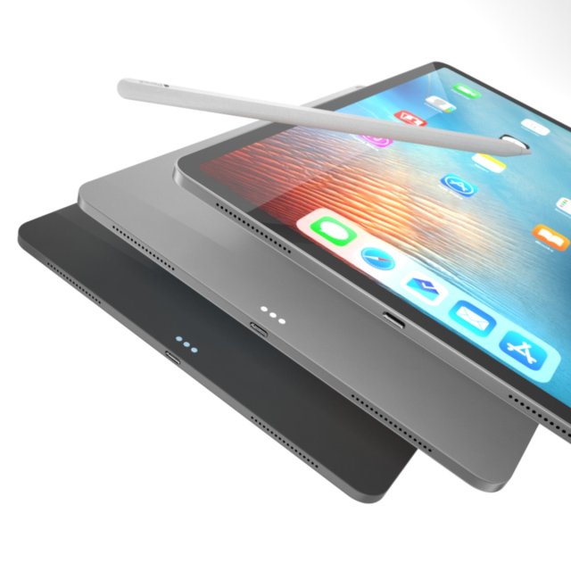 apple ipad pro 129 2018 3D Model .c4d .max .obj .3ds .fbx .stl .blend 