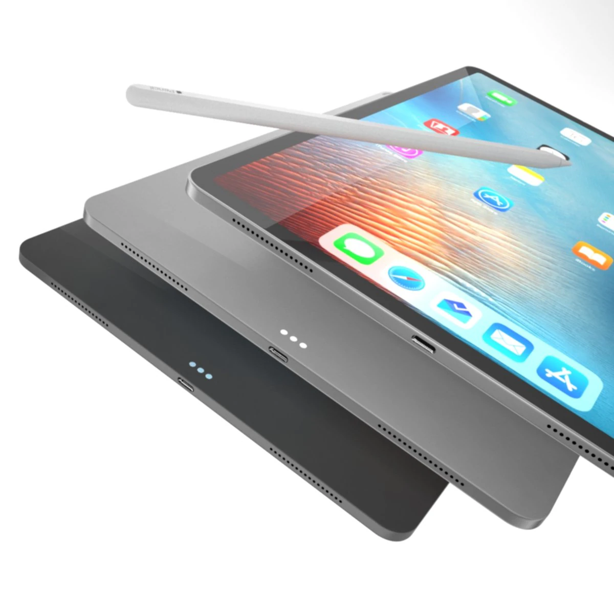 apple ipad pro 129 2018 3D Model .c4d .max .obj .3ds .fbx .stl .blend 