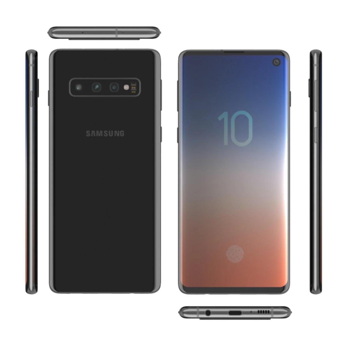 samsung galaxy s10 3D Model .c4d .max .obj .3ds .fbx .stl .blend