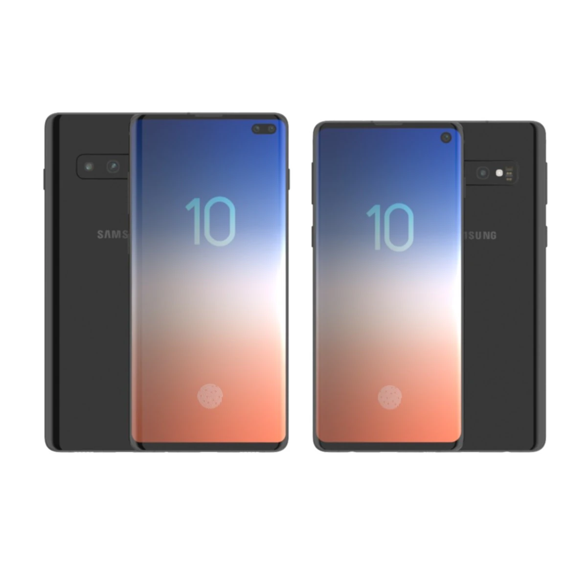 samsung galaxy s10 and s10 plus 3D Model .c4d .max .obj .3ds .fbx .stl .blend 