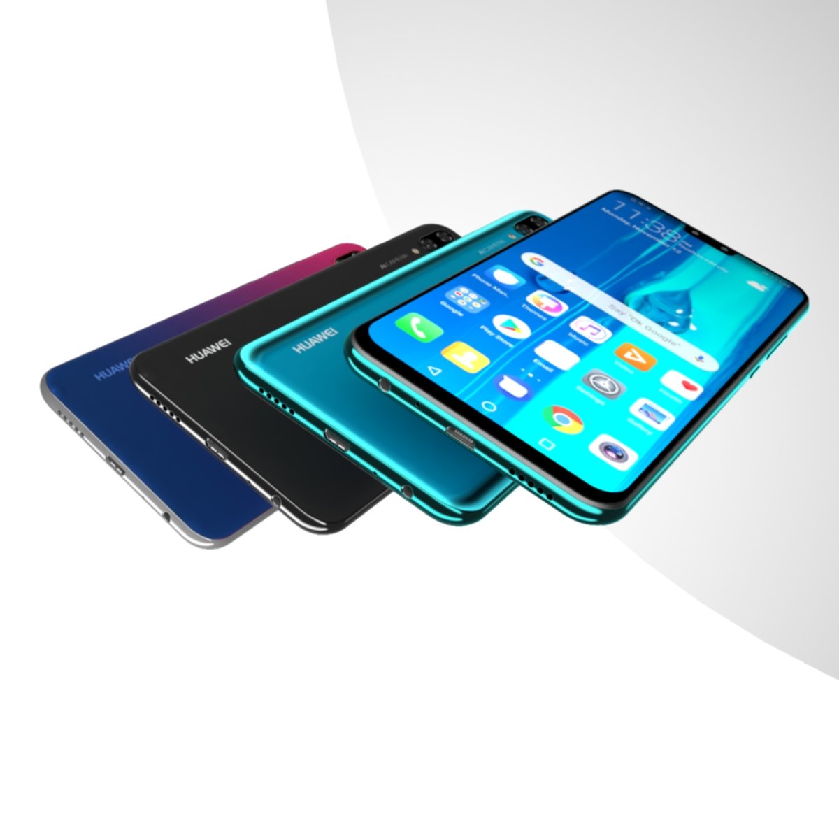 huawei y9 2019 all color 3d model in phone and cell phone 3dexport