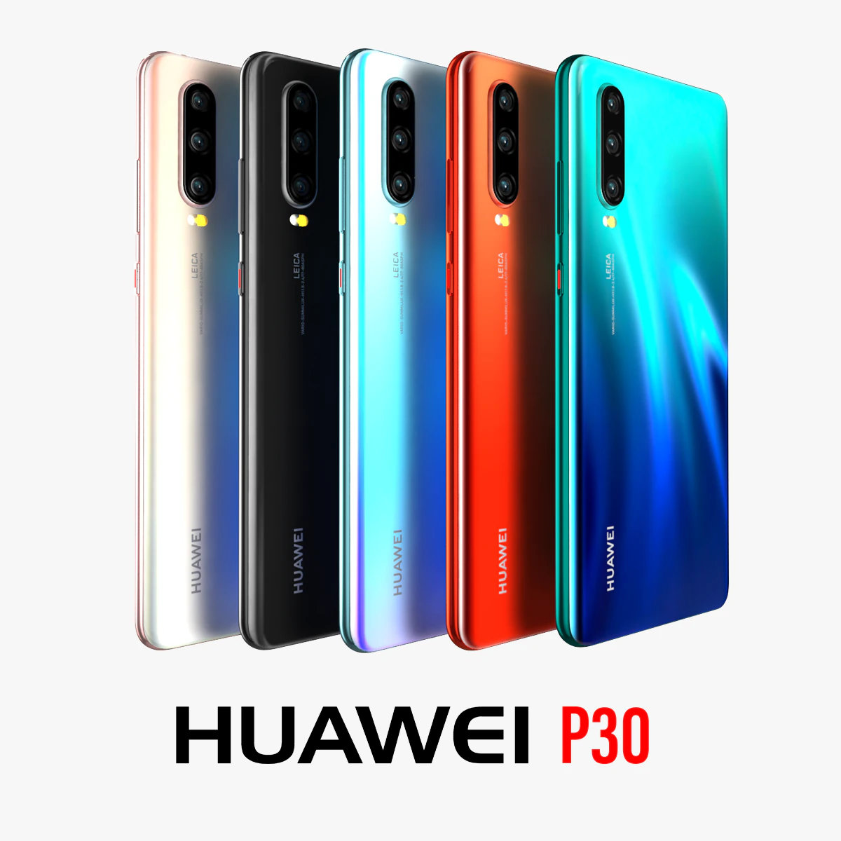huawei p30 all colors 3D Model .c4d .max .obj .3ds .fbx .stl .blend 