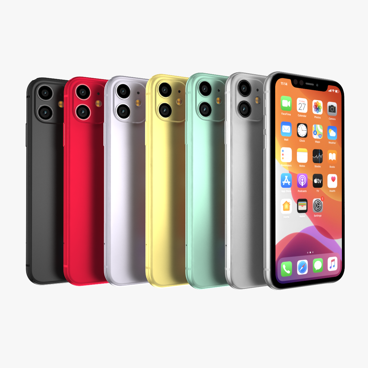 Apple Iphone 11 Full Color 3d Model In Phone And Cell Phone