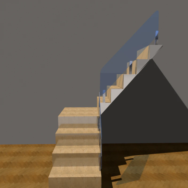 cristal staircase 3D Model .c4d .max .obj .3ds .fbx .stl .blend 