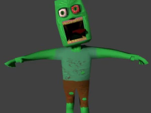 zombie character low-poly animated rigged textured 3D Model