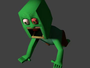 zombie character low-poly animated rigged textured 3D Model