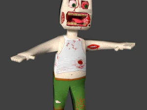 zombie character low-poly animated rigged textured 3D Model