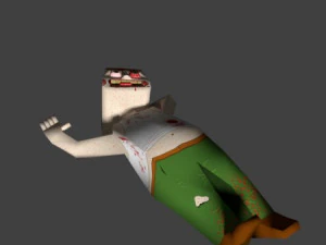 zombie character low-poly animated rigged textured 3D Model