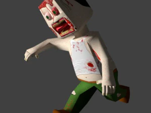 zombie character low-poly animated rigged textured 3D Model