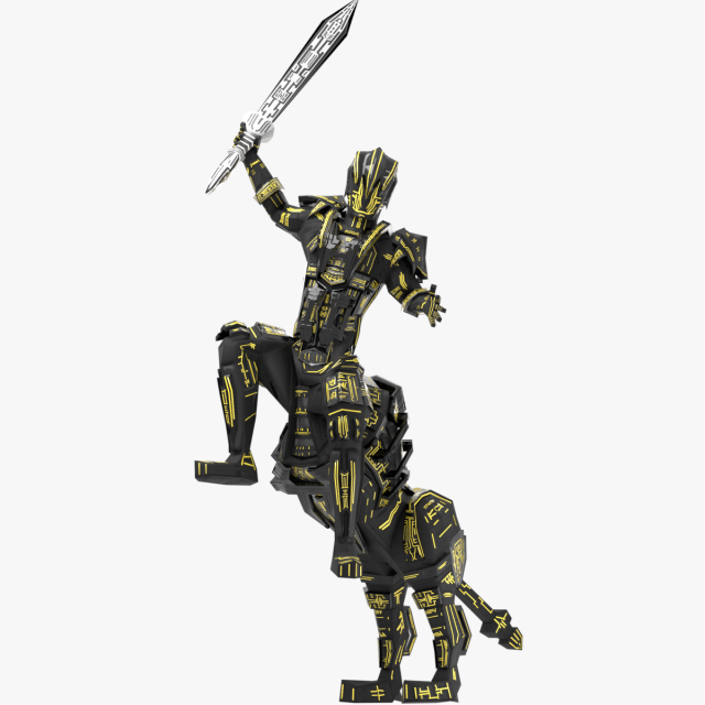 armored robot character Modello 3D .c4d .max .obj .3ds .fbx .stl .blend 