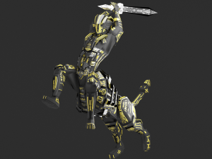armored robot character Modello 3D
