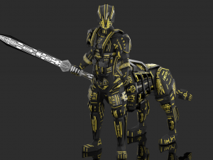 armored robot character Modello 3D