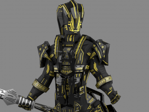 armored robot character Modello 3D