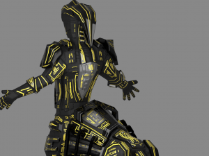 armored robot character Modello 3D