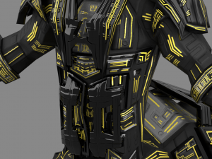 armored robot character Modello 3D