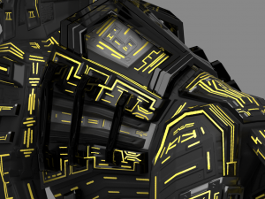 armored robot character Modello 3D