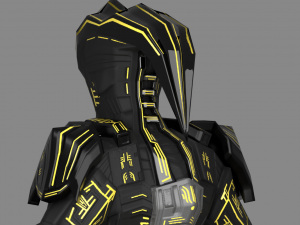 armored robot character Modello 3D