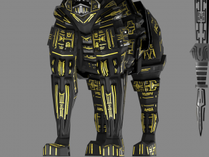 armored robot character Modello 3D