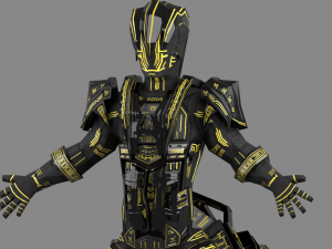 armored robot character Modello 3D