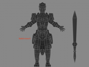 armored robot character Modello 3D