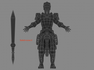 armored robot character Modello 3D