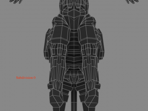 armored robot character Modello 3D