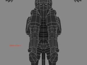 personagem de rob&ocirc; blindado Modelo 3D