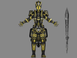 personagem de rob&ocirc; blindado Modelo 3D