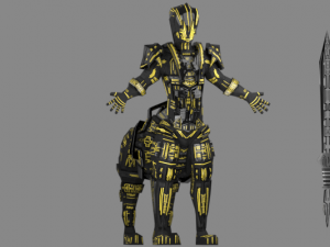 armored robot character Modello 3D
