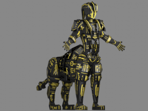 armored robot character Modello 3D