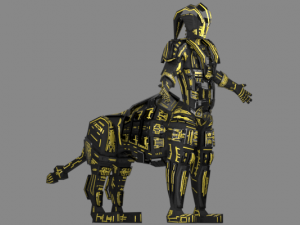 armored robot character Modello 3D