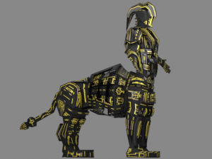 armored robot character Modello 3D