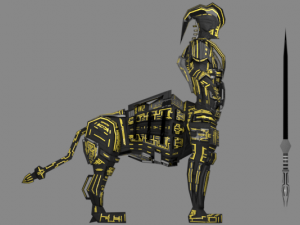 armored robot character Modello 3D