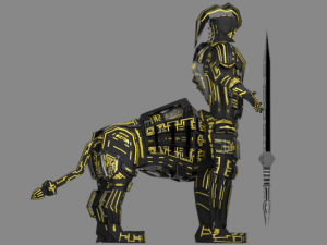 armored robot character Modello 3D