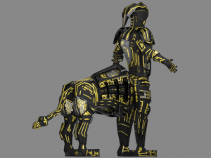 armored robot character Modello 3D