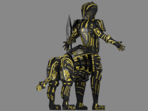 armored robot character Modello 3D