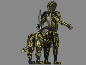 personagem de rob&ocirc; blindado Modelo 3D