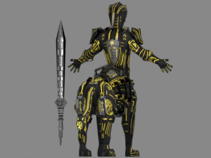 personagem de rob&ocirc; blindado Modelo 3D