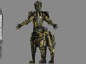 armored robot character Modello 3D