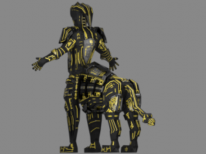 armored robot character Modello 3D