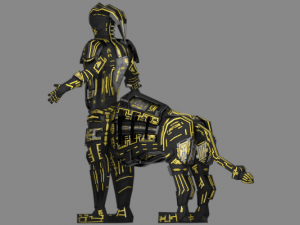 armored robot character Modello 3D