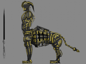 armored robot character Modello 3D