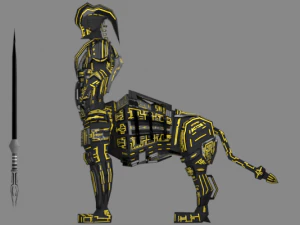 personagem de rob&ocirc; blindado Modelo 3D