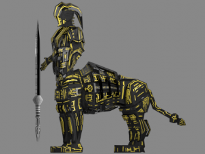 armored robot character Modello 3D