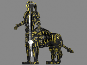 armored robot character Modello 3D