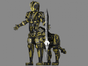 armored robot character Modello 3D