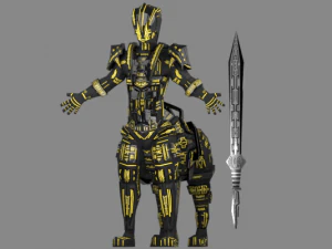 personagem de rob&ocirc; blindado Modelo 3D