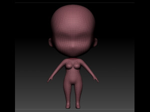 base female chibi 3D Модель