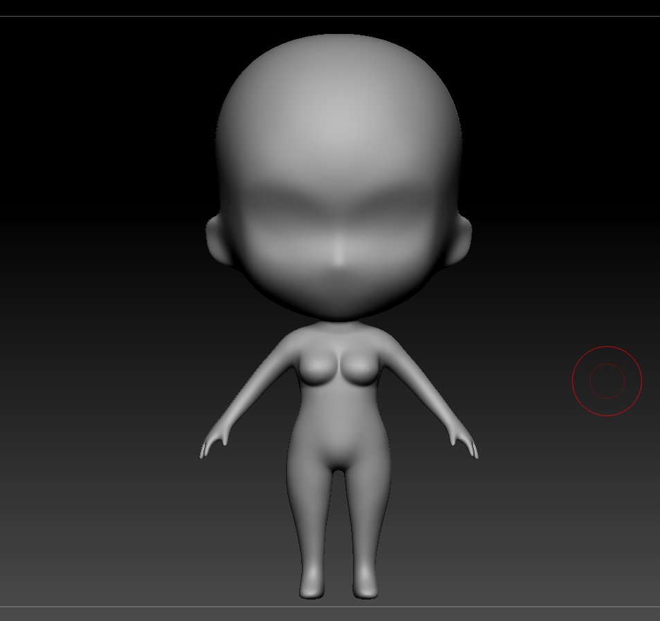base female chibi 3D Model in Cartoon 3DExport